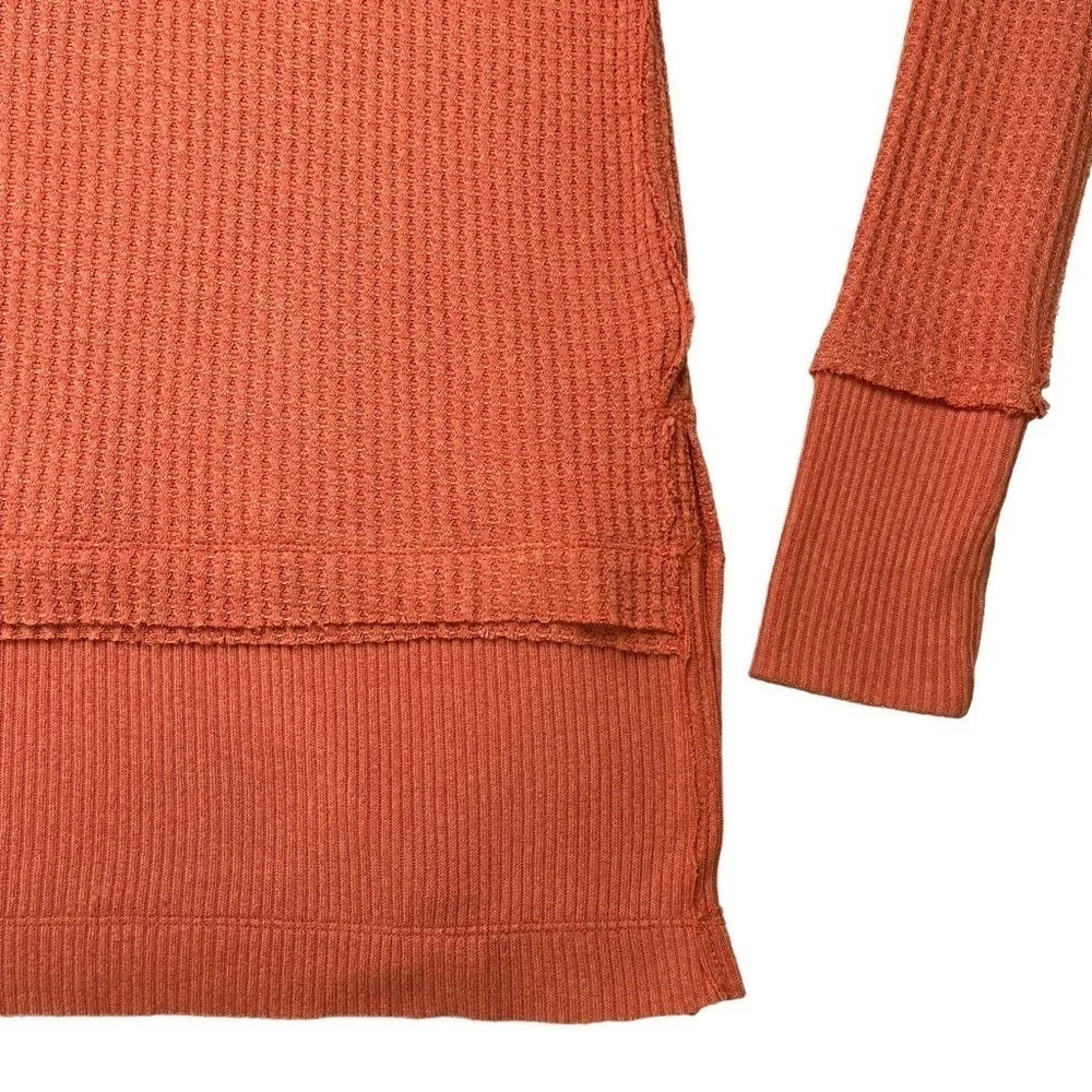 Free People We The Free Coral Light North Slope Thermal Scoop Neck Tunic Size XS - Picture 6 of 12